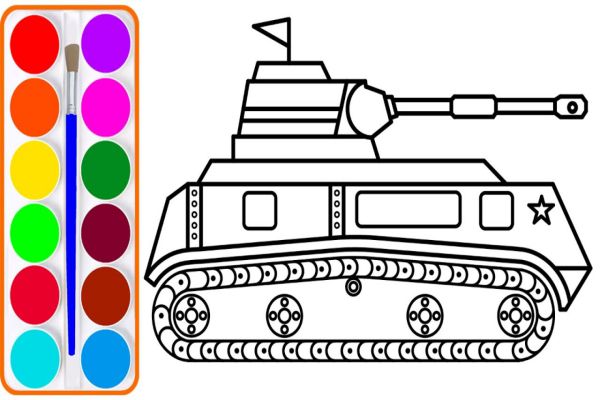 Tuyển tập tranh tô màu xe tăng siêu khủng dành cho các bé